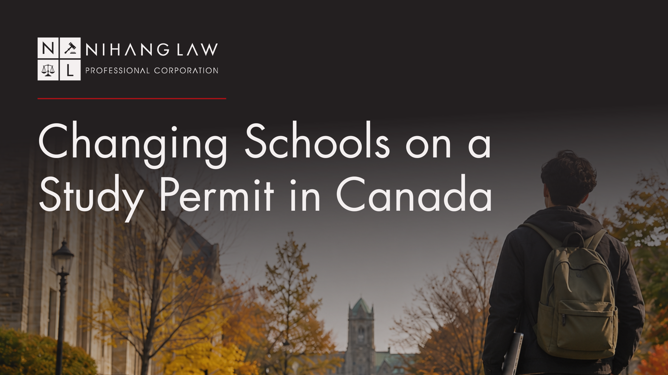 An international student who is on a study permit and in the process of changing schools in Canada.